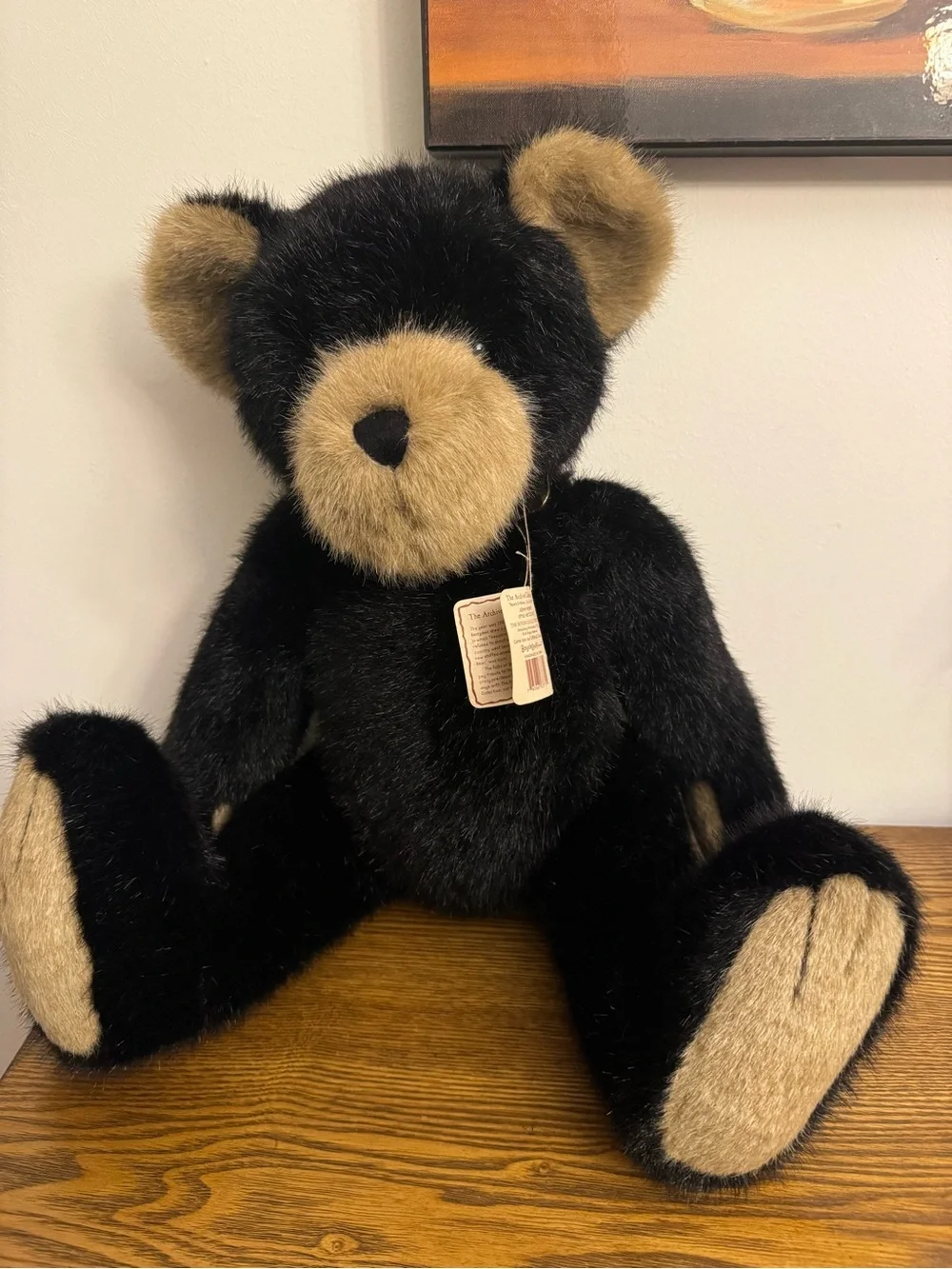 Vintage Boyds Bears Burlington P Beanster Black Plush Bear 16